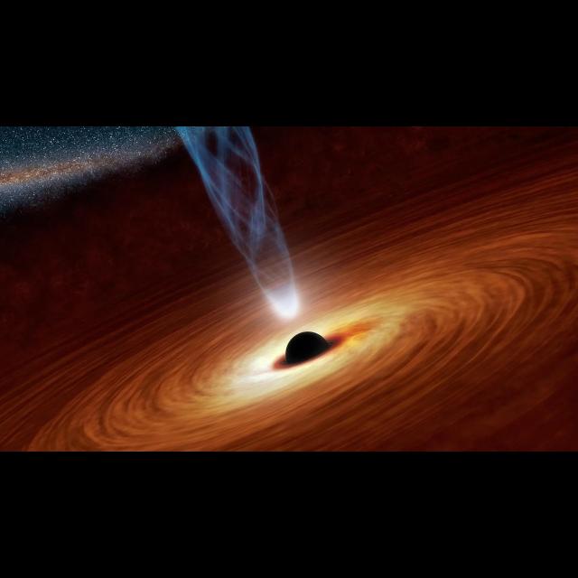 teaser Сверхмассивная черная дыра в центре галактики в представлении художника. Изображение: NASA/JPL-Caltech