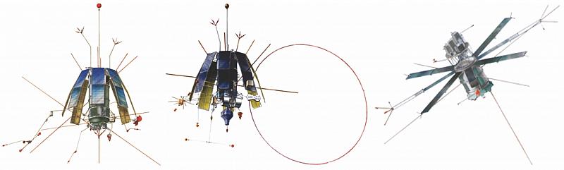 Научно-исследовательские спутники ОКБ-586 различного направления на унифицированной платформе АУОС (автоматическая универсальная орбитальная станция) 