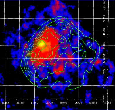 Рентгеновская карта остатка вспышки сверхновой Корма A по данным СРГ/ART-XC © ИКИ РАН