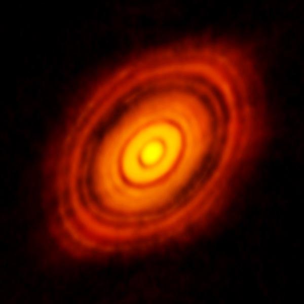 Процесс формирования планет у молодой звезды HL Tauri. ALMA (ESO/NAOJ/NRAO)