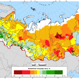 Изменение площади лесов России в 2001-2020