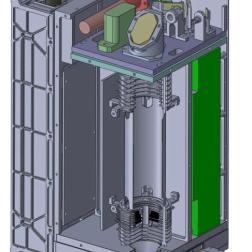3D-модель прибора ЛАЗМА-ЛР миссии «Луна-25». Основные узлы прибора: 1 – модуль электроники; 2 – анализатор; 3 – модуль лазерного излучателя с системой фокусировки (оптический модуль); 4 – узел питания и контроля лазерного излучателя; 5 – грунтоприемное устройство. Изображение ИКИ РАН