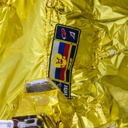 Накатка головного обтекателя на автоматическую станцию «Луна-25» на космодроме Восточный. Фото Роскосмоса