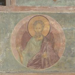 Фреска с изображением праотца Еноха, собор Рождества Пресвятой Богородицы Ферапонтова монастыря. Съёмка в видимом свете, обработка с помощью нейросети Stable Diffusion. Изображение ИКИ РАН