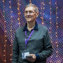 Д.г.-м.н. Александр Тихонович Базилевский, лауреат медали им. Василия Ивановича Мороза Федерации космонавтики России, на вручении медали 24.10.2024. Фотография: Д. Евдокимова, ИКИ РАН