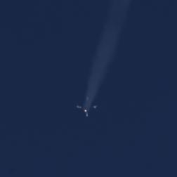 Пуск ракеты-носителя «Союз-2.1б» с разгонным блоком «Фрегат», космическими аппаратами «Ионосфера-М» № 1 и № 2 и 53 попутными малыми космическими аппаратами 5 ноября 2024 в 02:18:40 с космодрома Восточный. Фотография ГК «Роскосмос»