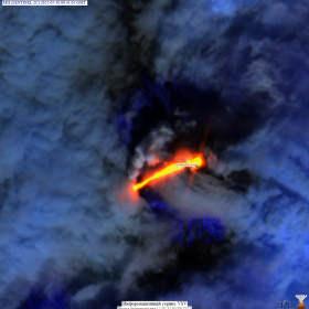 Начало извержения вулкана Ключевской 30 июля 2025 г. по данным КА Sentinel-2C, информационная система VolSatView