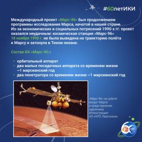 60 лет — 60 фактов об истории ИКИ: 1996