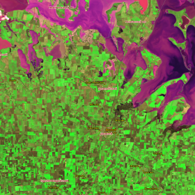 Вегетация озимых культур в Республике Крым на снимке спутника Sentinel-2B (прибор MSI), полученный 2026-03-16 08:46:45 (RGB-синтез «Поверхность» ). Изображение получено с помощью информационной системы «ВЕГА-Science» (ИКИ РАН)