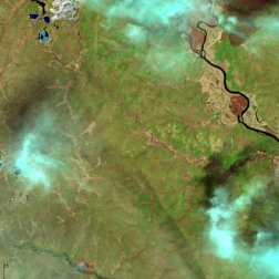 Природные пожары в Амурской области, 12.05.2026, по данным спутника Sentinel-2C. Изображение получено с помощью информационной системы «ВЕГА-Science» (ИКИ РАН)