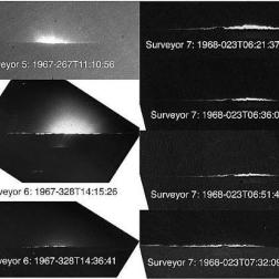 Снимки лунного горизонта после заката с автоматической лунной станции Surveyor (NASA). По материалам NASA, National Space Science Data Center