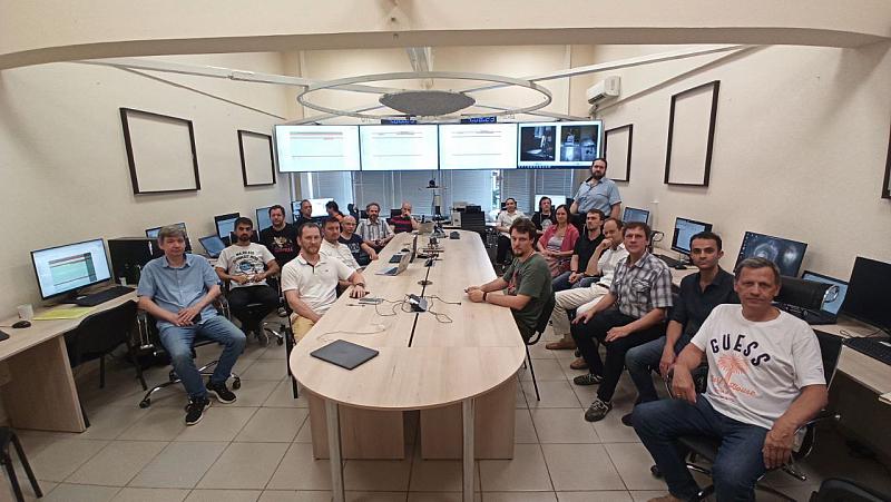 Команды научных приборов в наземном научном комплексе миссии «Луна-25» 7 августа 2023 г. Фото ИКИ РАН, 2023
