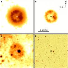 Новая инфракрасная туманность в созвездии Кассиопея, положение звезды J005311 показано кружком. Источник: Vasilii V. Gvaramadze et al. / Nature, 2019